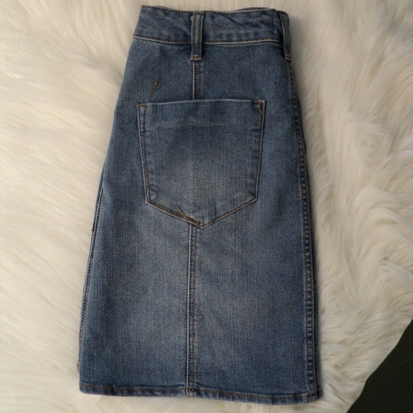 MOSSIMO SUPPLY CO. DENIM BUTTON FRONT MINI SKIRT - Picture 4 of 4